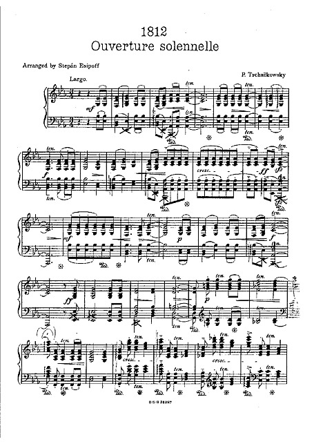 序曲1812年 （1812 Overture） Piano solo - オーケストラ - 楽譜 - カントリーアン
