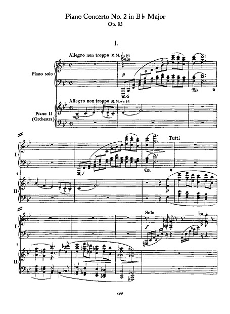 Piano Concerto No. 2 in B flat major Piano Duet - Piano duet - 楽譜 -  カントリーアン, 無料楽譜