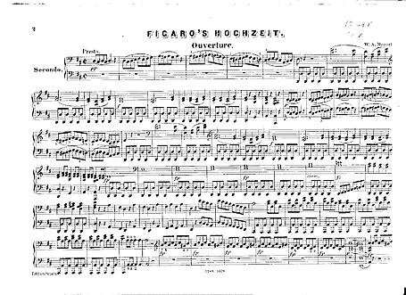 フィガロの結婚 （Le nozze di Figaro） Overture (piano duet) - ピアノ（四手） - 楽譜 -  カントリーアン