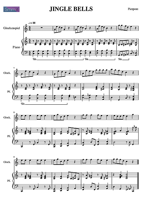 ジングルベル （Jingle Bells） Glockenspiel - 楽譜 - カントリーアン 