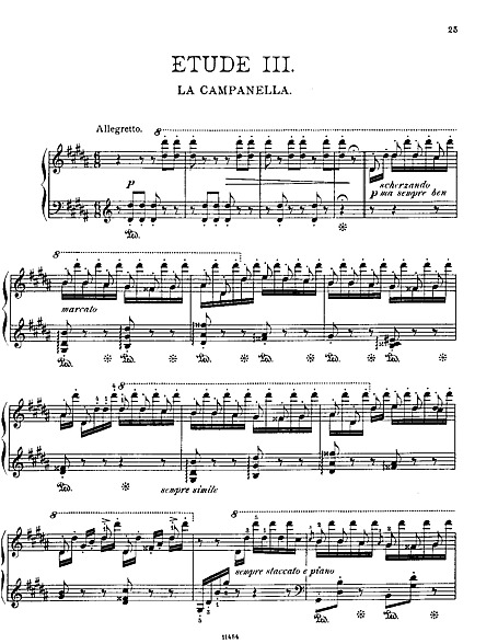 ラ・カンパネッラ （La Campanella） ピアノ - 楽譜 - カントリーアン, 無料楽譜