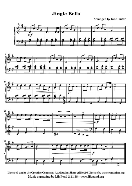 ジングルベル （Jingle Bells） Easy piano - ピアノ - 楽譜 