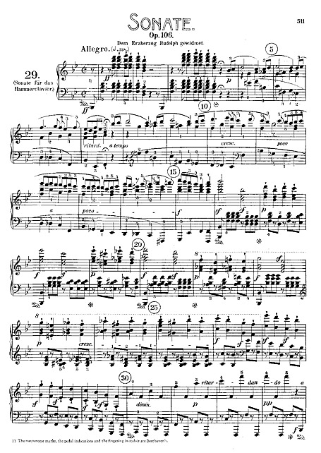 Piano Sonata No. 29 Hammerklavier ピアノ - 楽譜 - カントリーアン
