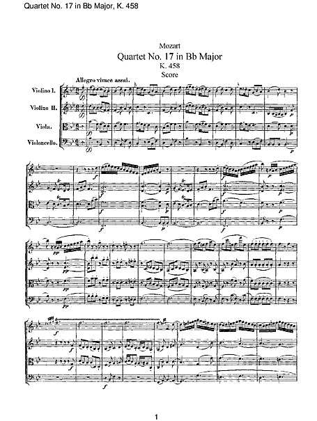 String Quartet No. 17 Full Score - - 楽譜 - カントリーアン