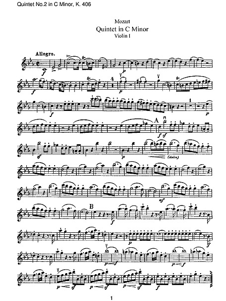 String Quintet No. 2 Violin 1 - ヴァイオリン - 楽譜 - カントリーアン