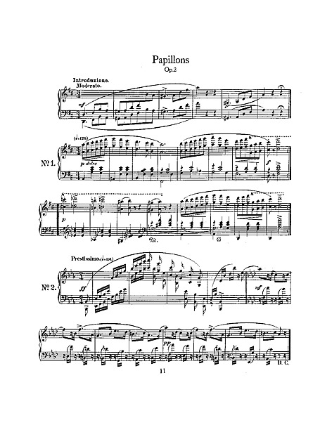 Papillons ピアノ - 楽譜 - カントリーアン
