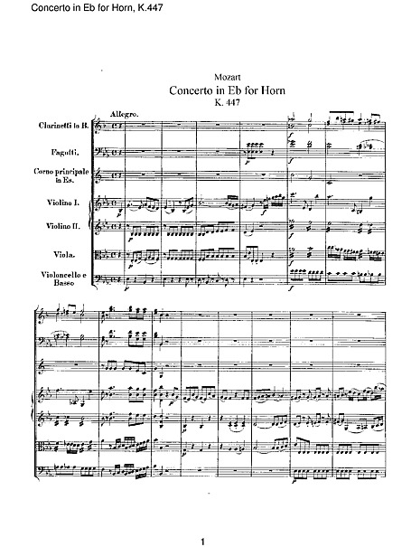Horn Concerto No. 3 Full Score - - 楽譜 - カントリーアン