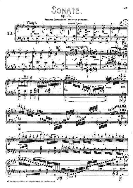 Piano Sonata No. 30 ピアノ - 楽譜 - カントリーアン, 無料楽譜