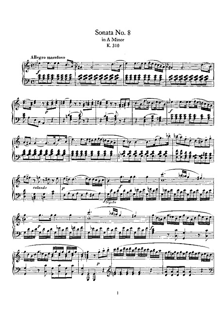 Piano Sonata No. 8 ピアノ - 楽譜 - カントリーアン, 無料楽譜
