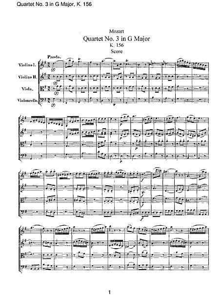 String Quartet No. 3 Full Score - - 楽譜 - カントリーアン, 無料楽譜